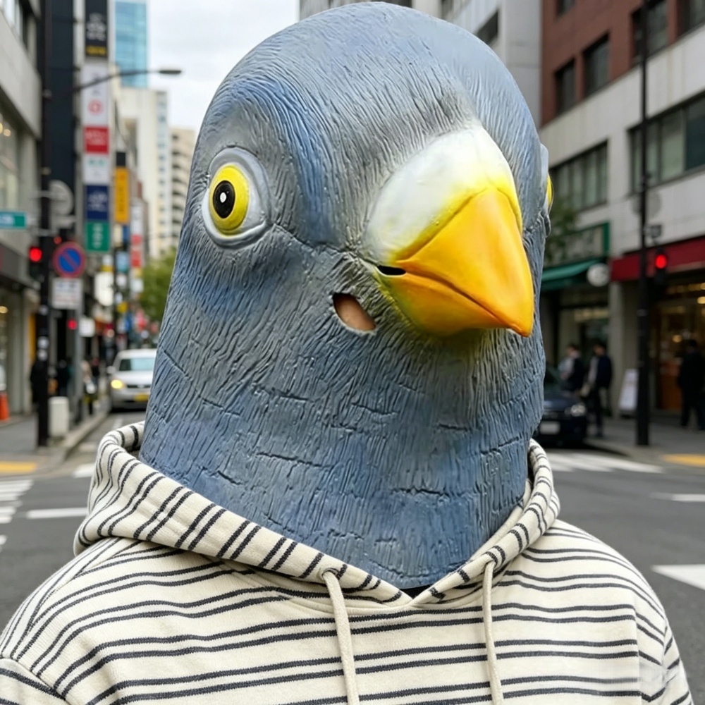 Skincare Pigeon - Маска-костюм голубя: Забавная маска-голова птицы для